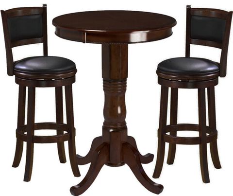 Pub Table Set 3 Piece Cappuccino - Elite Home Gamerooms regarding Cappuccino Table Set, 3 Piece Set